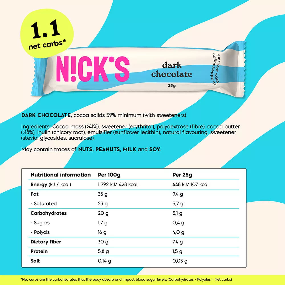 Nick's Dark Chocolate Bar (25 g)