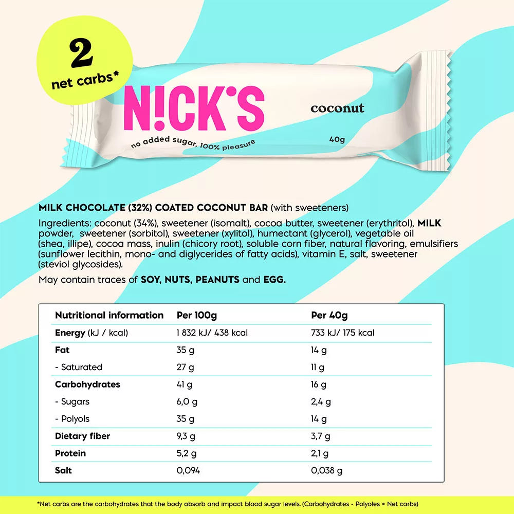 Nick's Coconut Chocolate Bar (40 g)