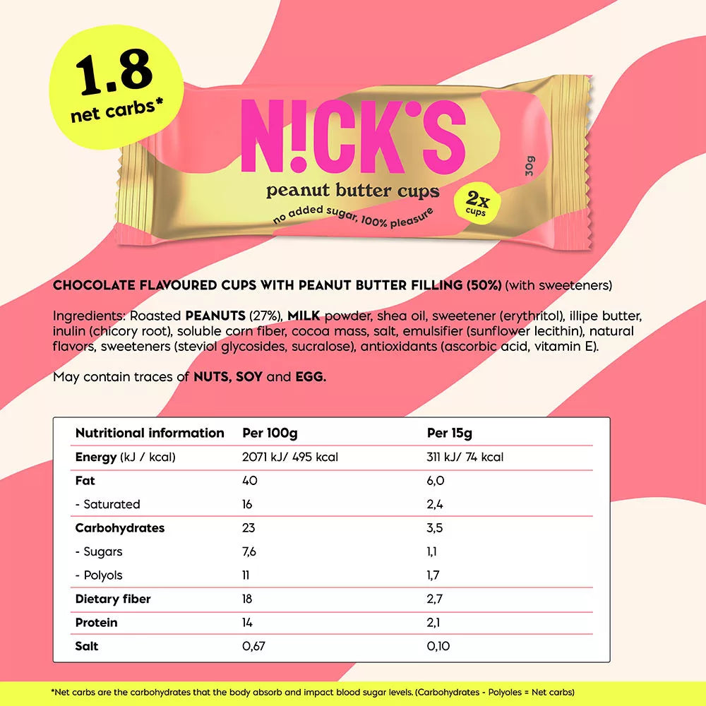 Nick's Peanut Butter Cups (2 x 15 g)