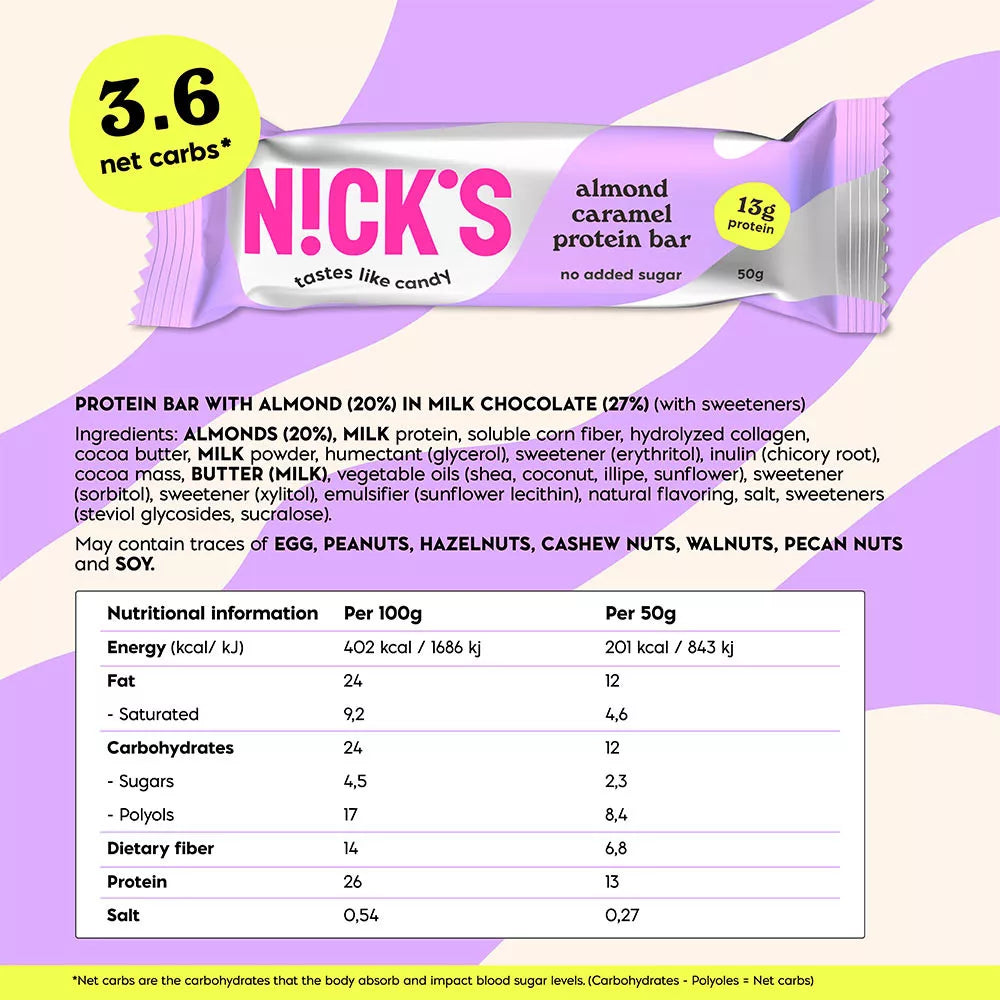 Nick's Almond Caramel Protein Bar (50 g)