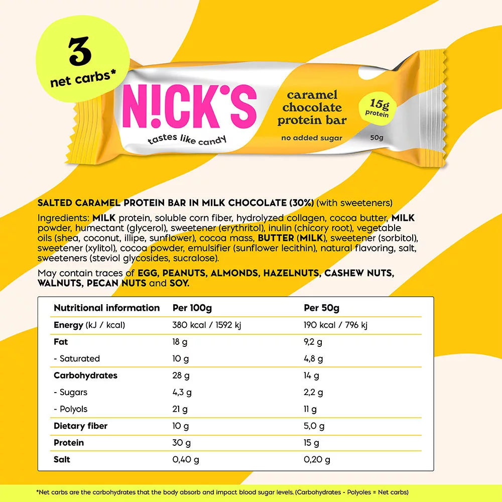 Nick's Caramel Chocolate Protein Bar (50 g)