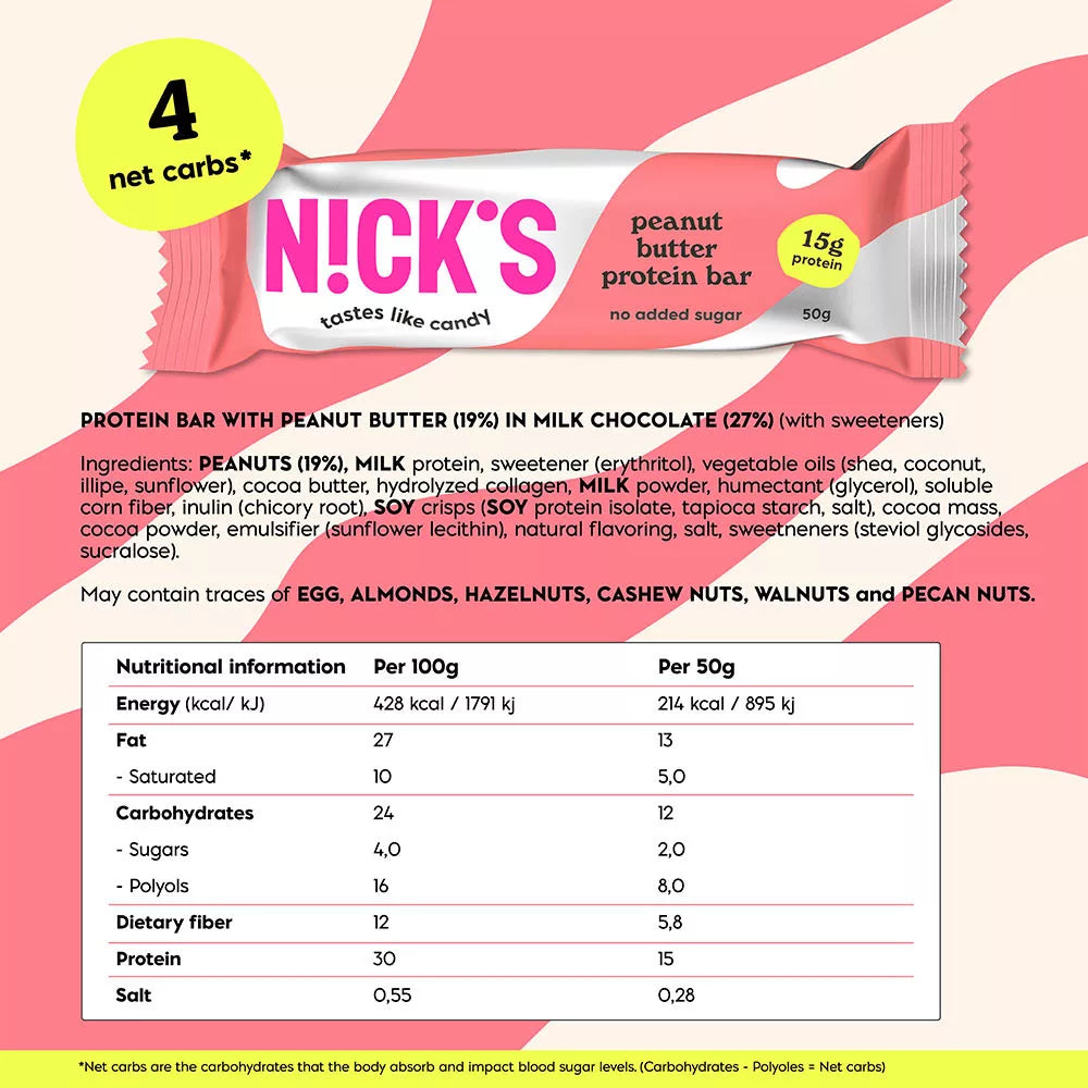 Nick's Peanut Butter Protein Bar (50 g)