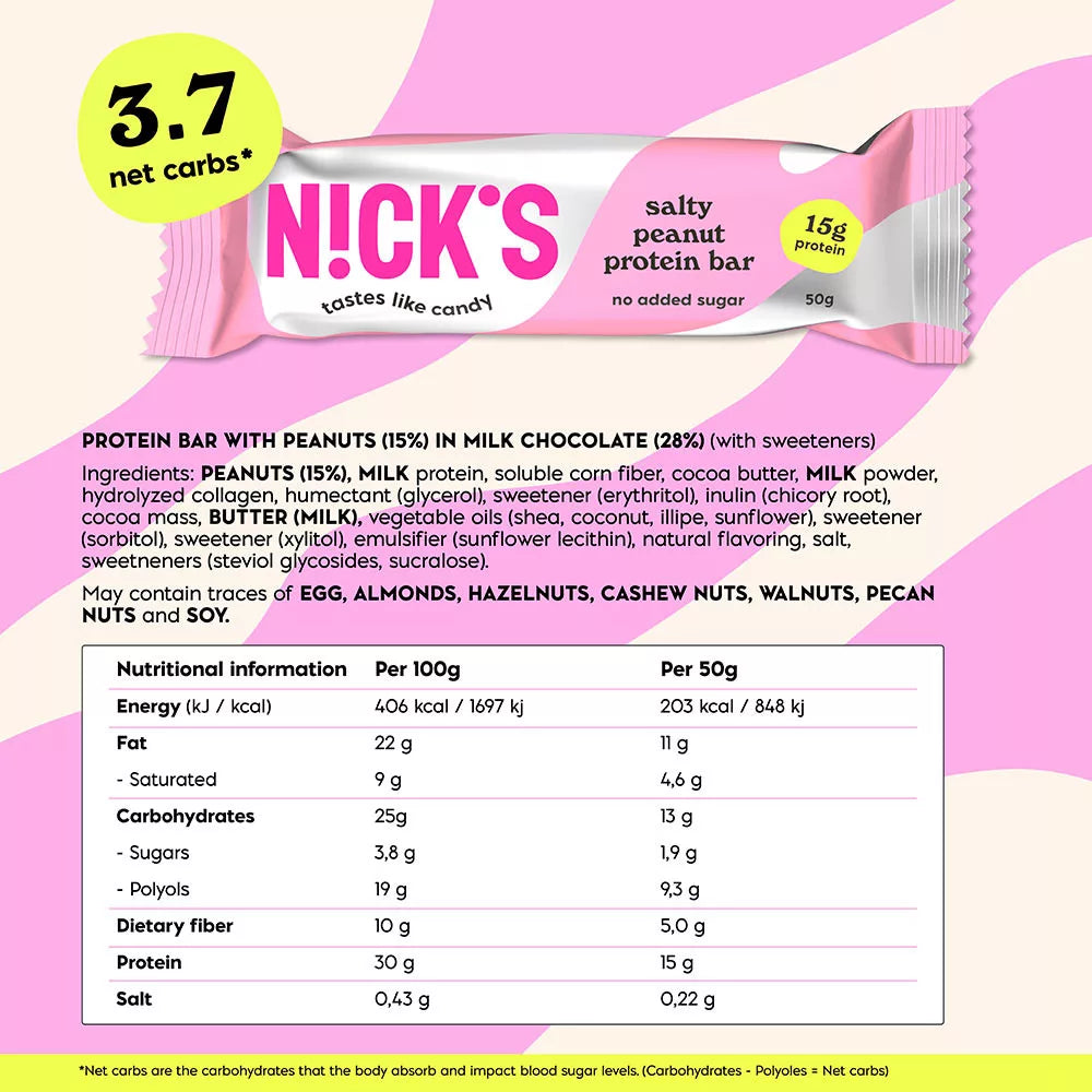 Nick's Salty Peanut Protein Bar (50 g)
