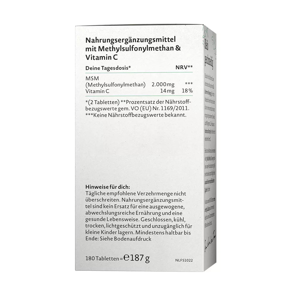Nature Love MSM with Vitamin C (180 Tablets)