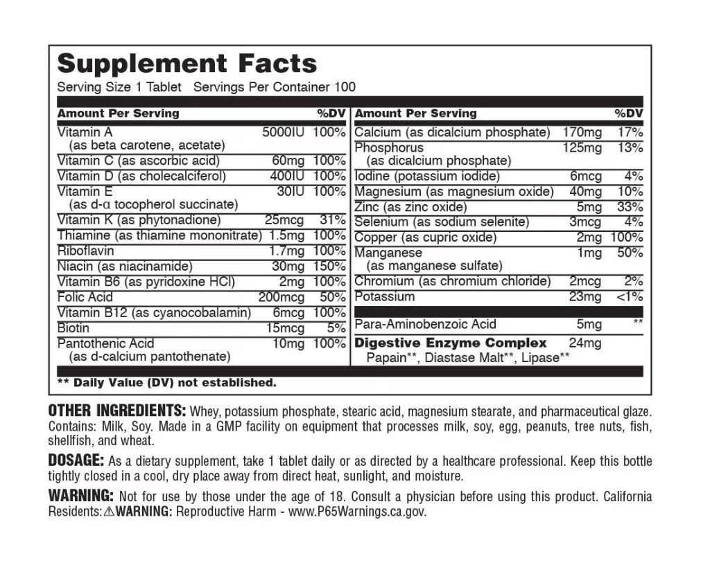Universal Nutrition Daily Formula (100 Tablets)