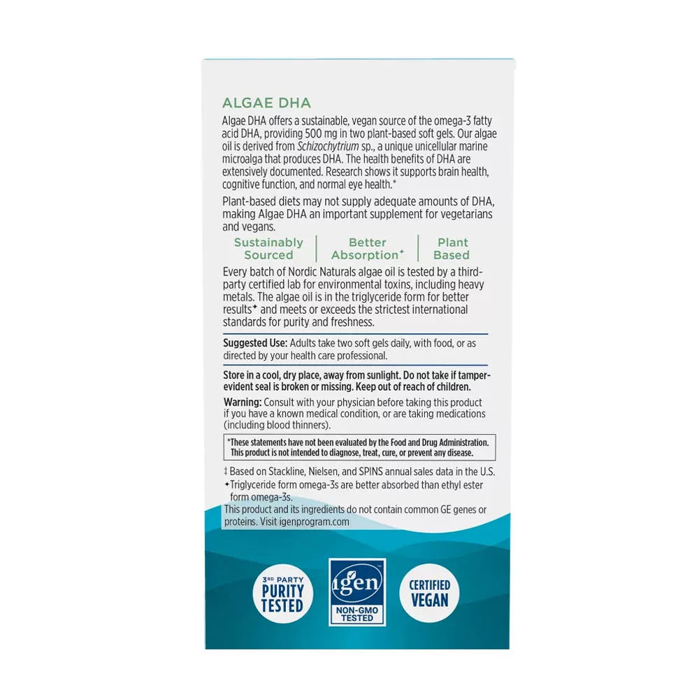 Nordic Naturals Algae DHA (60 Softgels)
