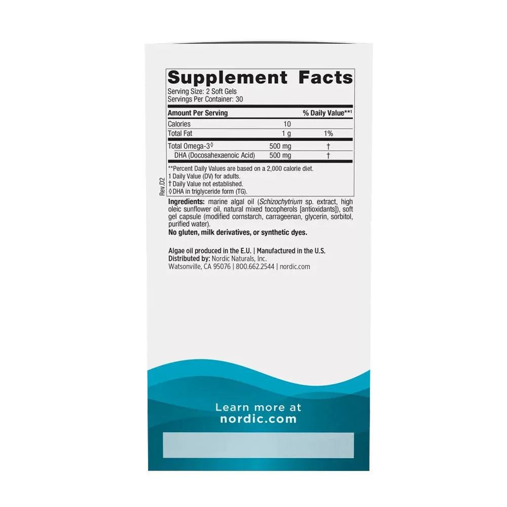 Nordic Naturals Algae DHA (60 Softgels)