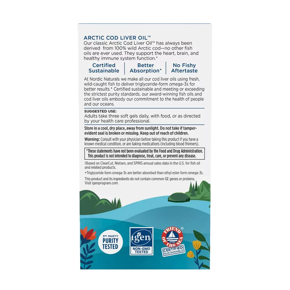 Nordic Naturals Arctic Cod Liver Oil (90 Softgels, Lemon)
