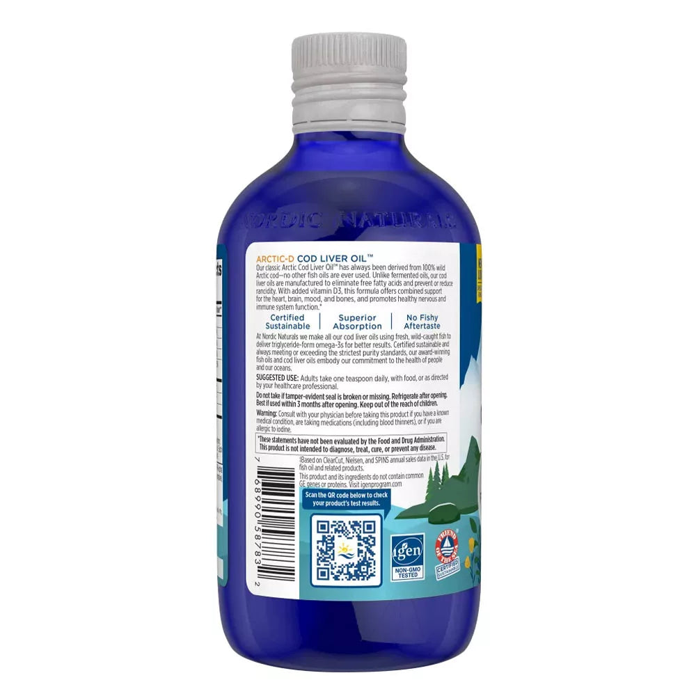 Nordic Naturals Arctic-D Cod Liver Oil (237 ml, Lemon)