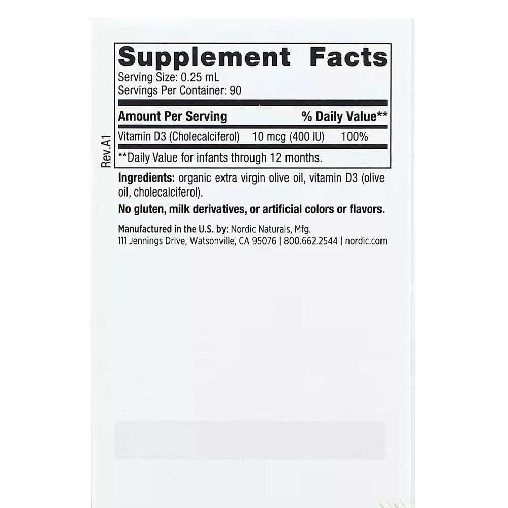 Nordic Naturals Baby's Vitamin D3 400 IU (22.5 ml)
