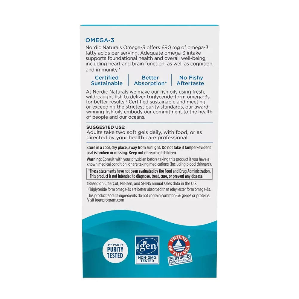 Nordic Naturals Omega-3 (180 Softgels, Lemon)