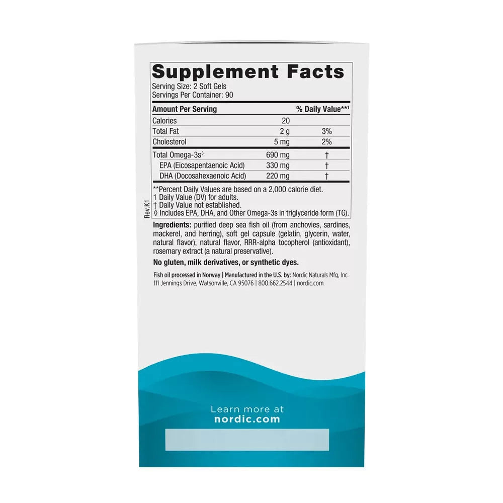 Nordic Naturals Omega-3 (180 Softgels, Lemon)