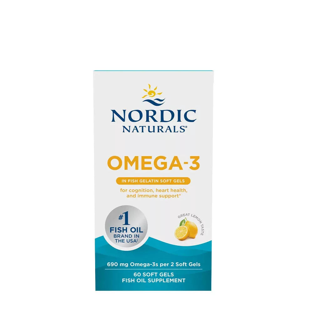Nordic Naturals Omega-3 in Fish Gelatin (60 Softgels, Lemon)