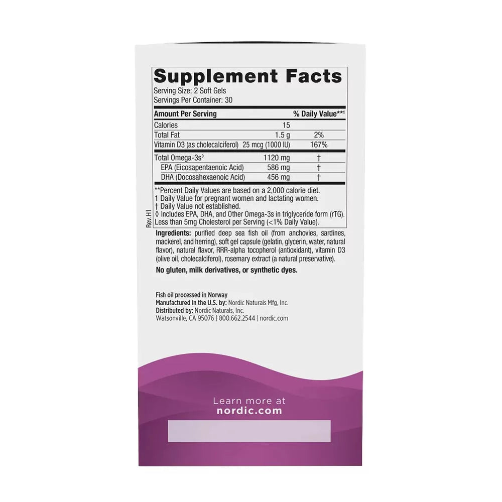 Nordic Naturals Postnatal Omega-3 (60 Softgels, Lemon)