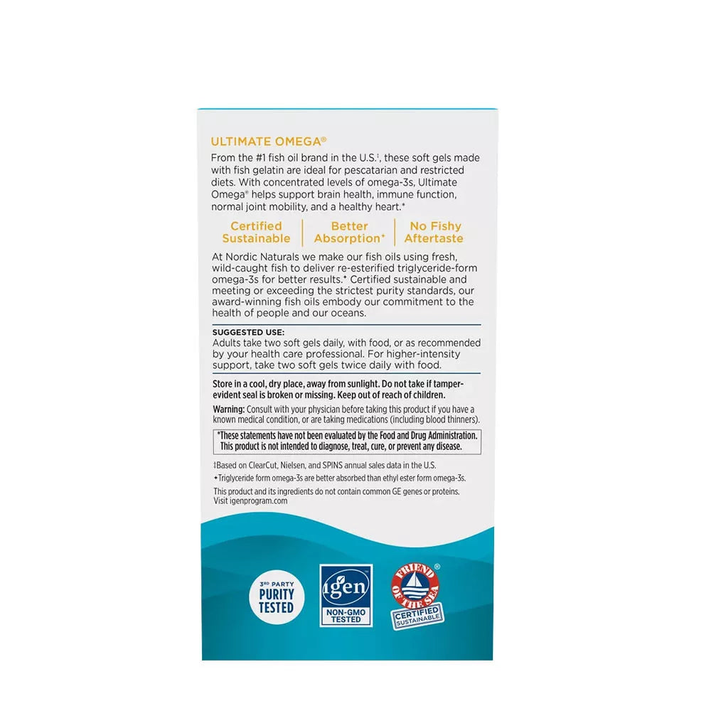 Nordic Naturals Ultimate Omega in Fish Gelatin (60 Softgels, Lemon)