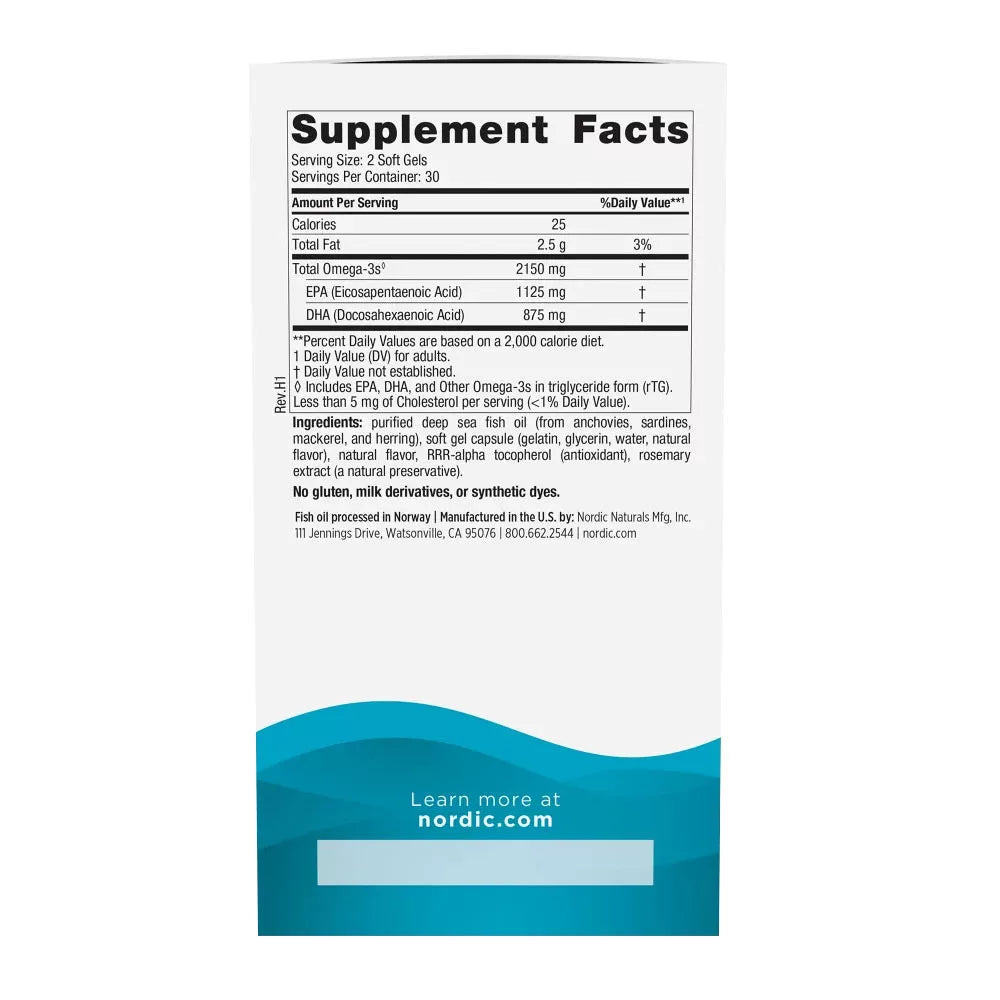 Nordic Naturals Ultimate Omega 2X (60 Softgels, Lemon)