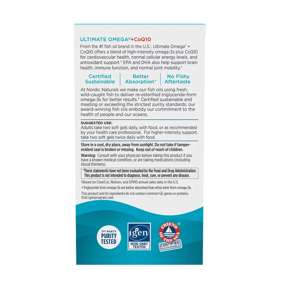 Nordic Naturals Ultimate Omega +CoQ10 (60 Softgels, Lemon)