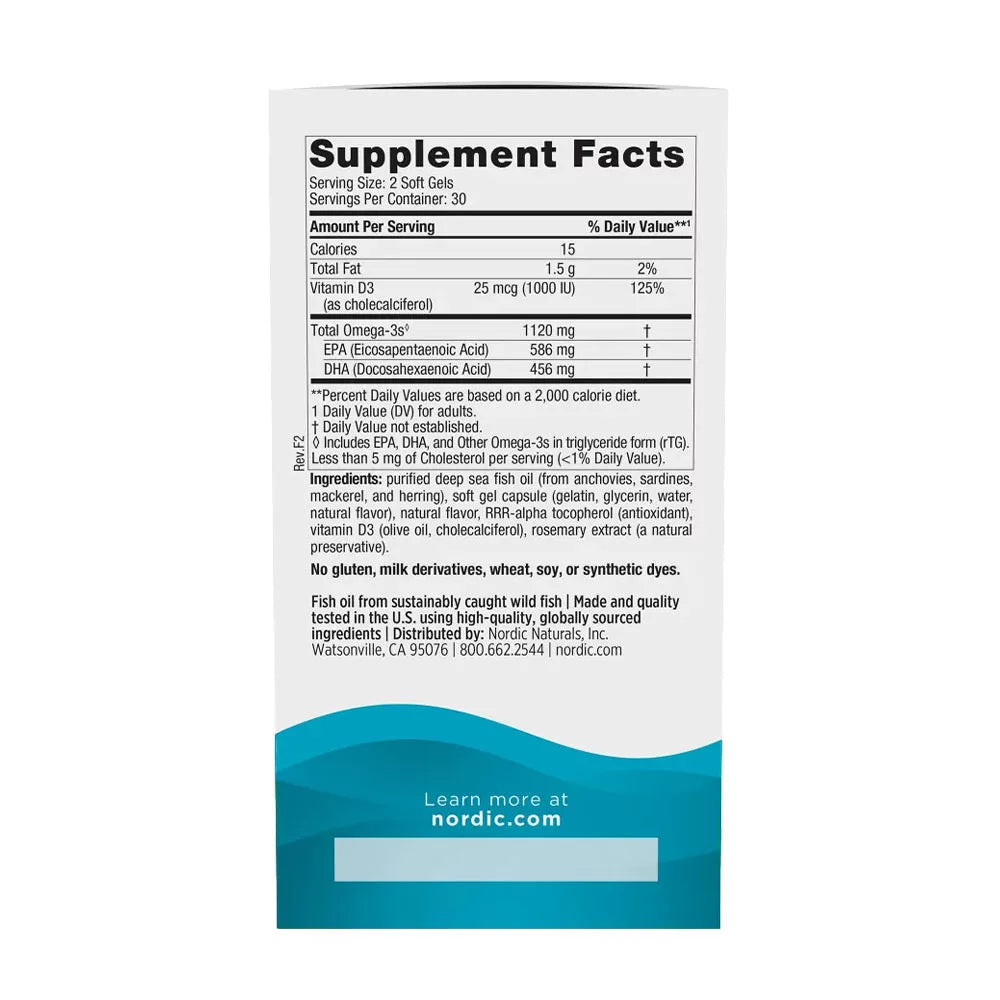 Nordic Naturals Ultimate Omega D3 Minis (60 Mini Softgels, Lemon)