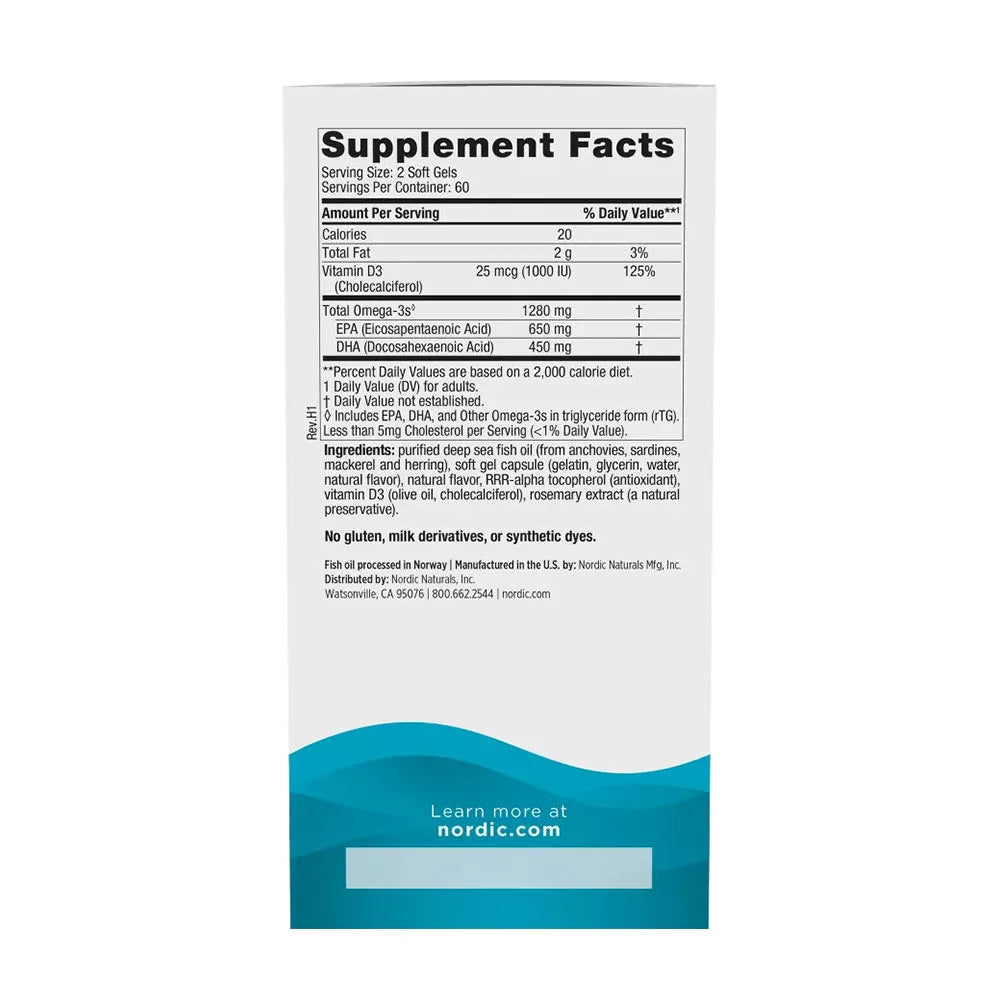 Nordic Naturals Ultimate Omega-D3 (120 Softgels, Lemon)