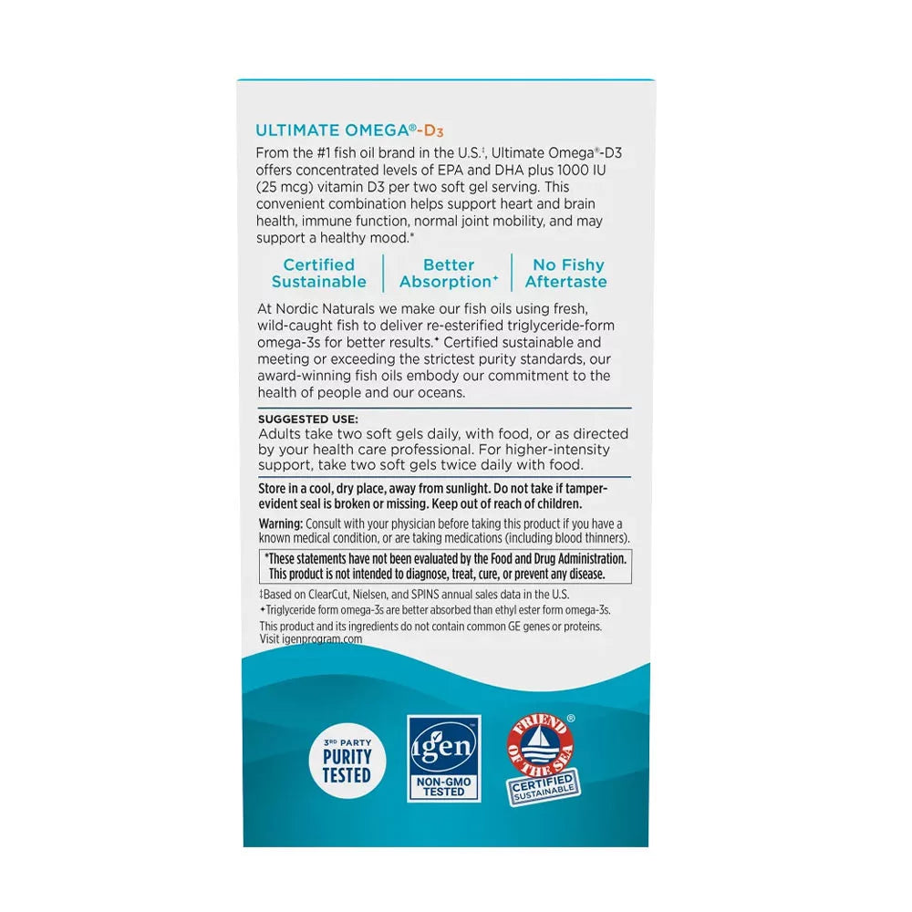 Nordic Naturals Ultimate Omega-D3 (60 Softgels, Lemon)