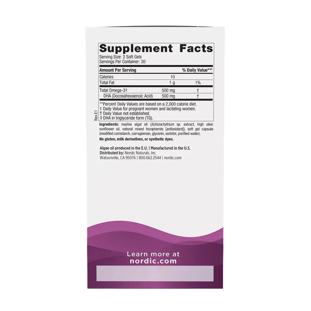 Nordic Naturals Vegan Prenatal DHA (60 Softgels)