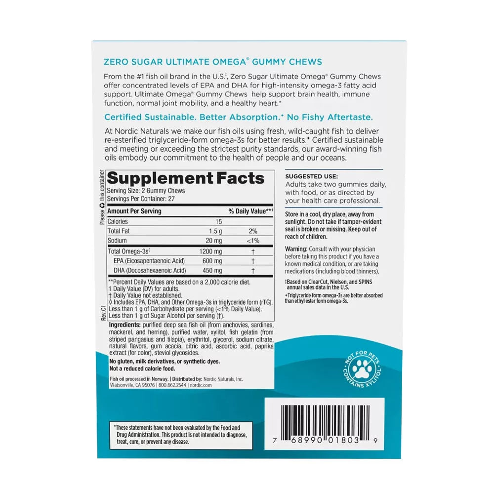 Nordic Naturals Ultimate Omega Gummy Chews (54 Gummies, Tropical Fruit)