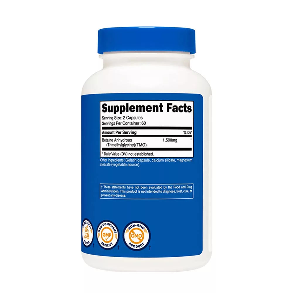 Nutricost Betaine Anhydrous (TMG) Capsules (120 Capsules)