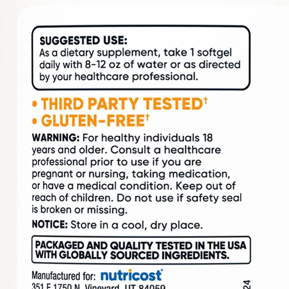 Nutricost Biotin with Coconut Oil 10,000 mcg (150 Softgels)