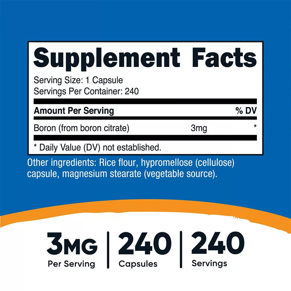 Nutricost Boron Capsules (240 Capsules)