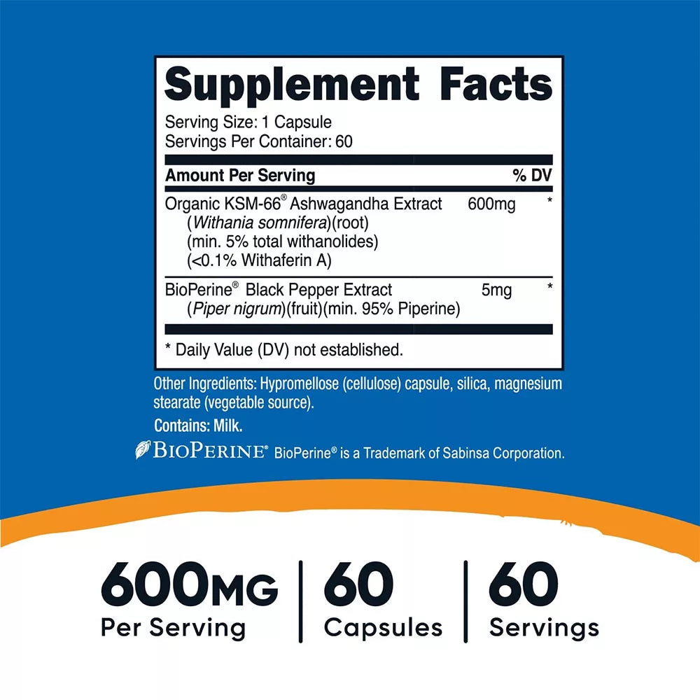Nutricost KSM-66 (60 Capsules)
