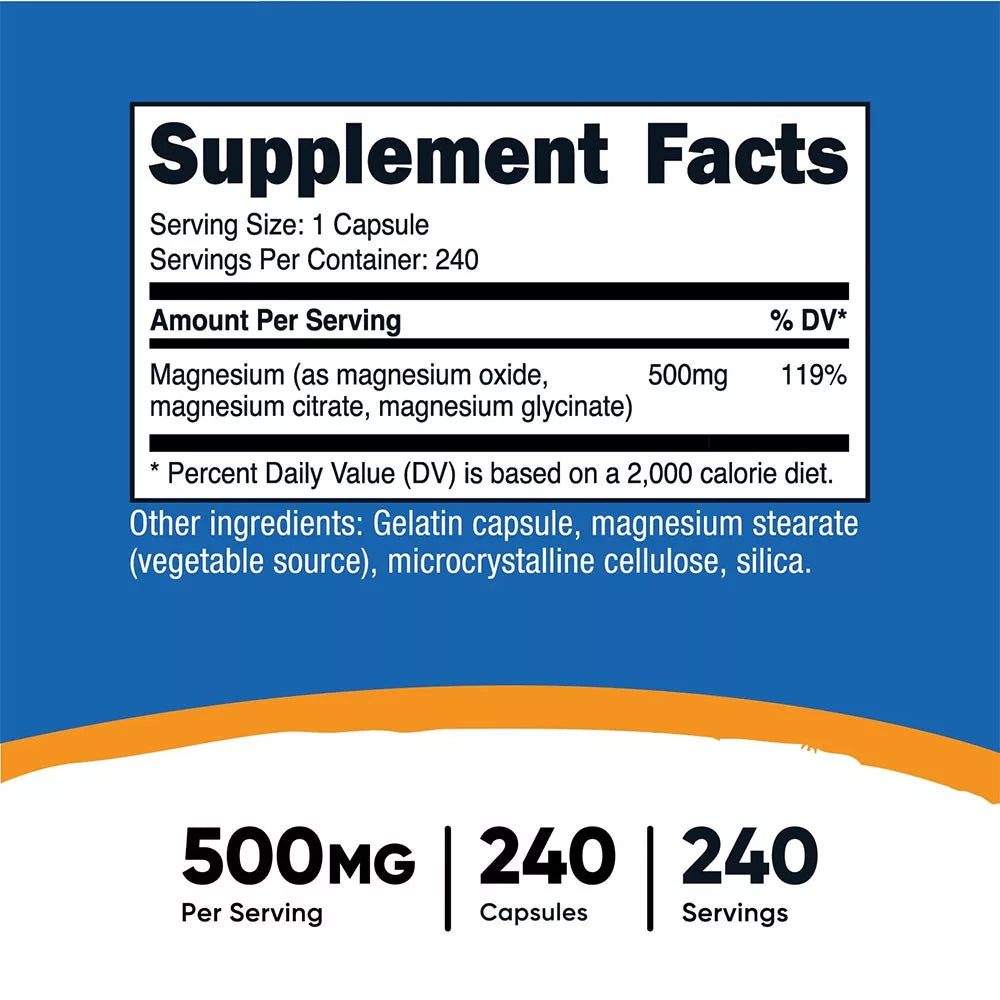 Nutricost Magnesium Complex 500 mg (240 Capsules)