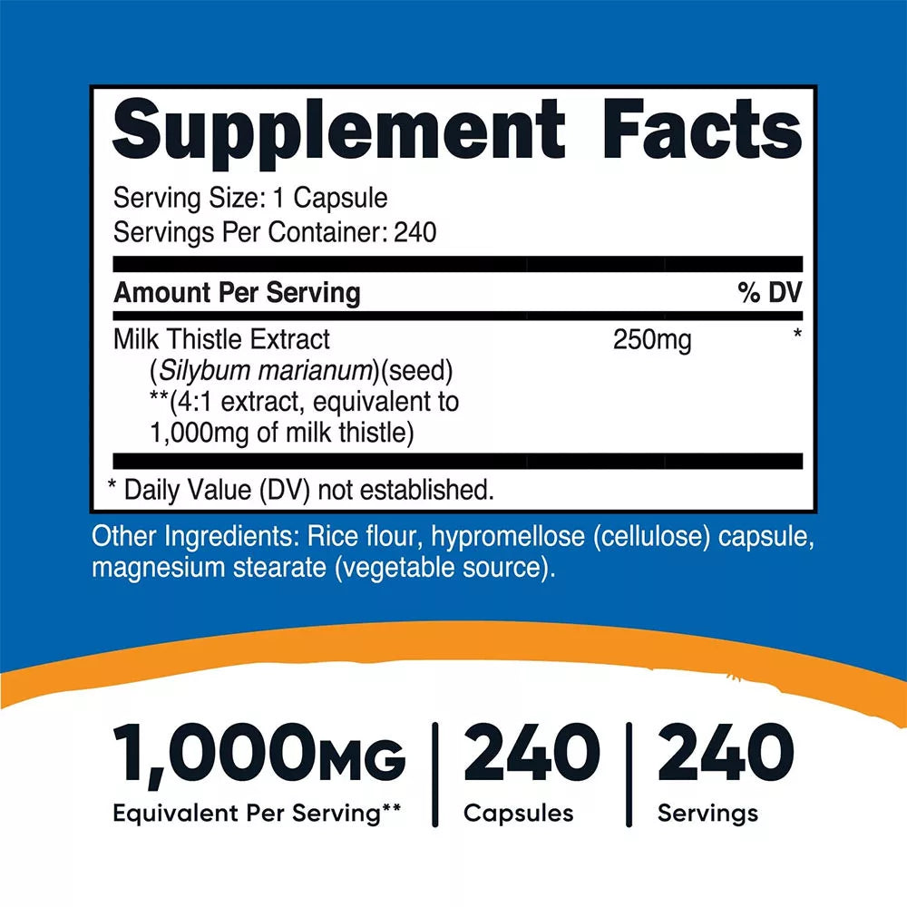 Nutricost Milk Thistle 1000 mg (240 Capsules)