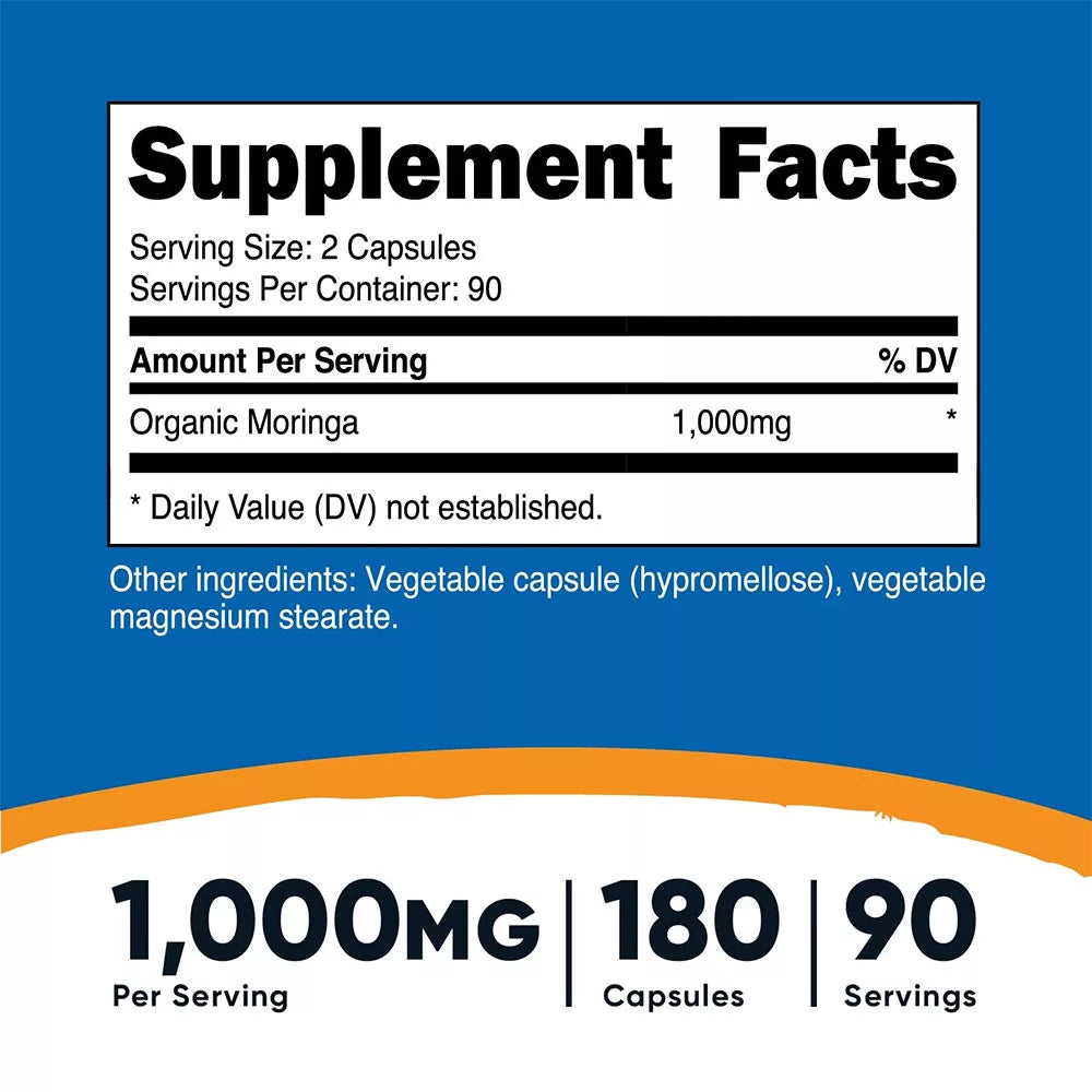 Nutricost Moringa Capsules (180 Capsules)