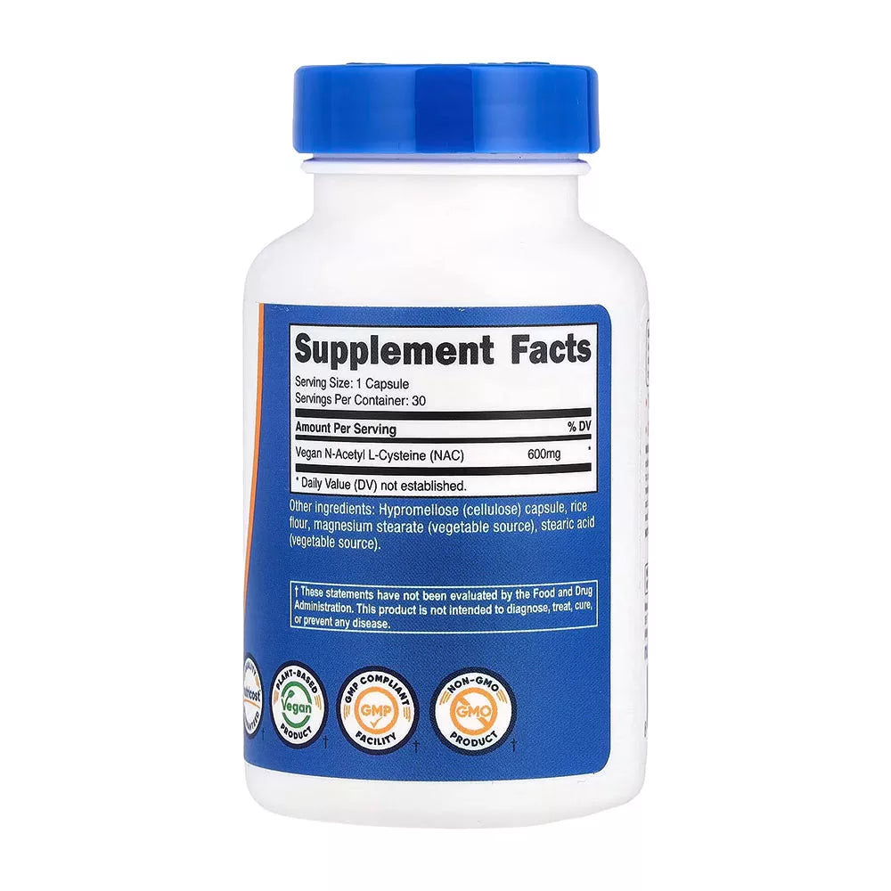 Nutricost N-Acetyl L-Cysteine (NAC) 600 mg (30 Capsules)