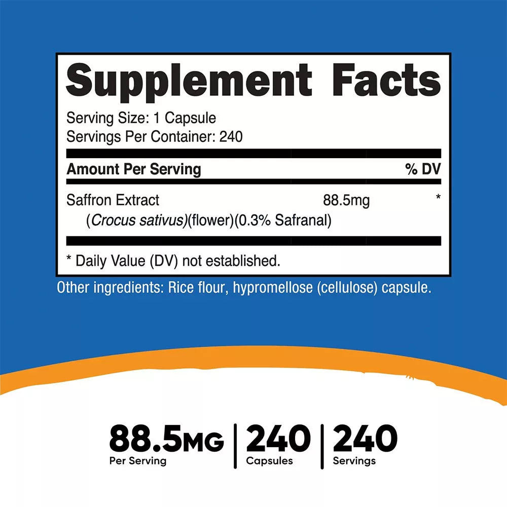 Nutricost Saffron Extract Capsules (240 Capsules)