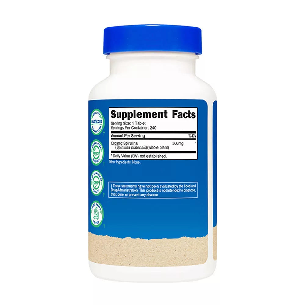 Nutricost Organic Spirulina (240 Tablets)