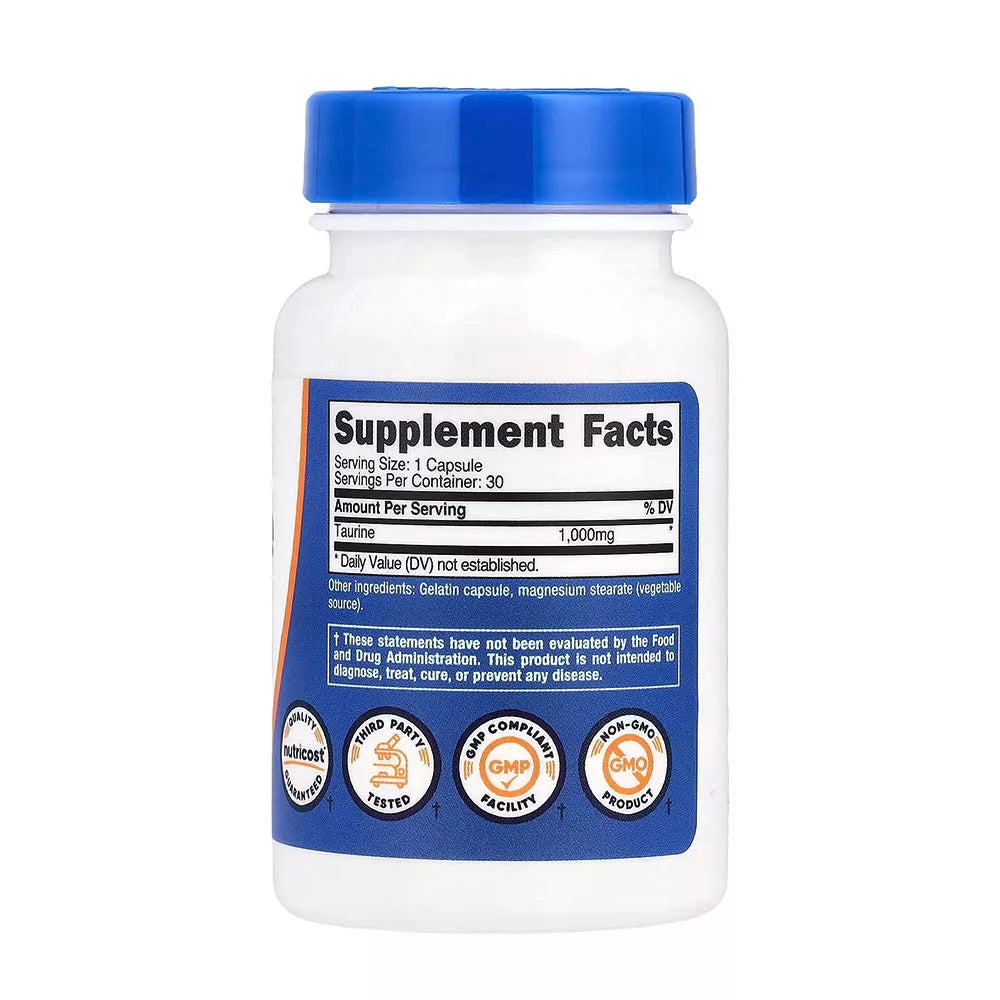 Nutricost Taurine 1000 mg (30 Capsules)
