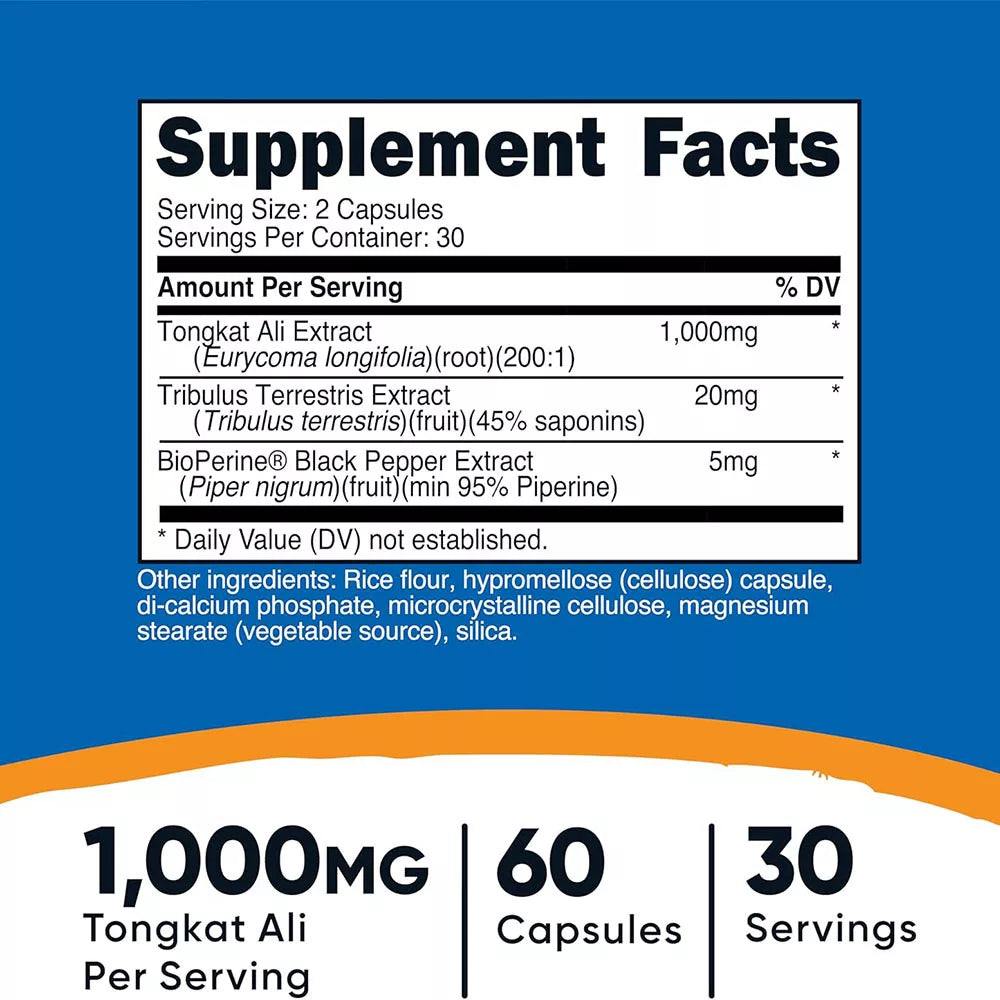Nutricost Tongkat Ali 1,000 mg - Vegan (56 Capsules)