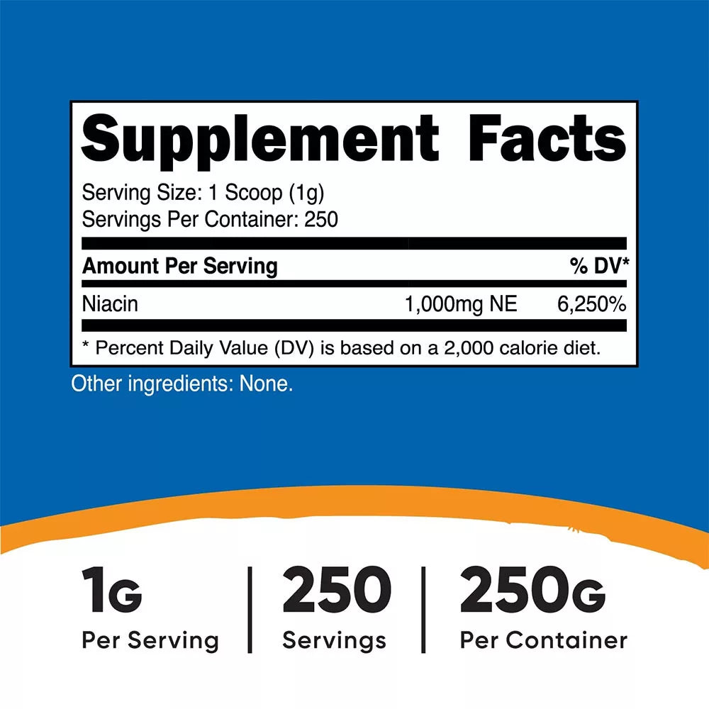 Nutricost Vitamin B3 Niacin (250 g)