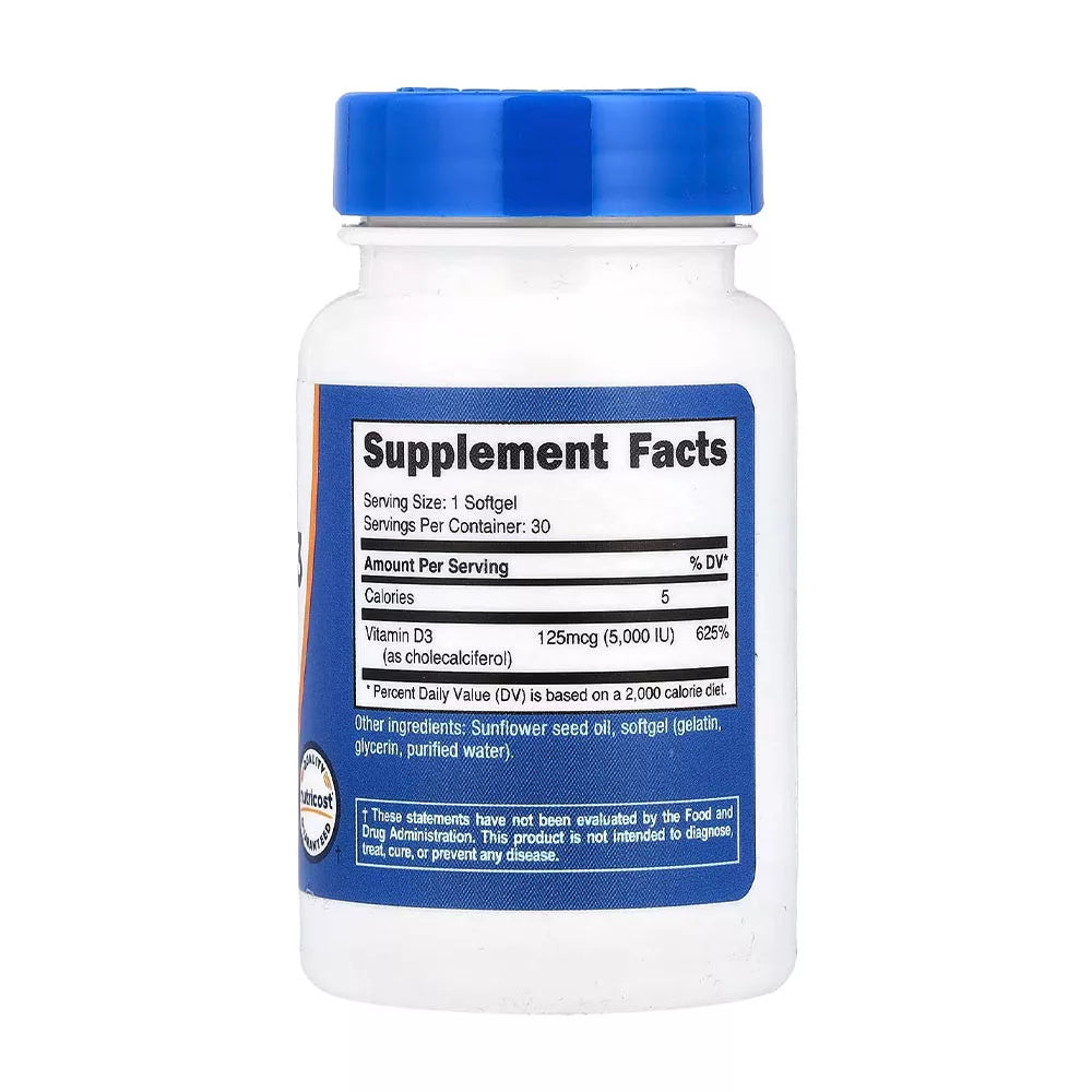 Nutricost Vitamin D3 5,000 IU (30 Softgels)