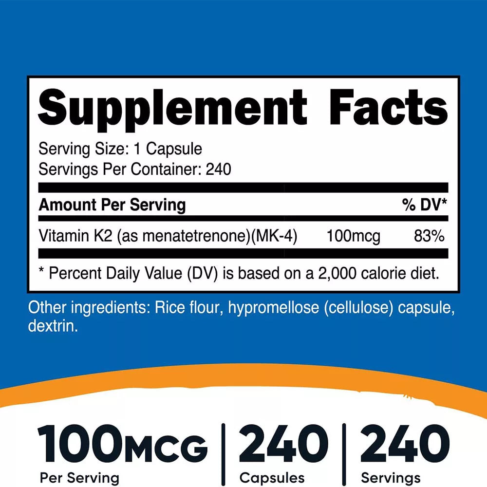 Nutricost Vitamin K2 (MK4) (240 Capsules)