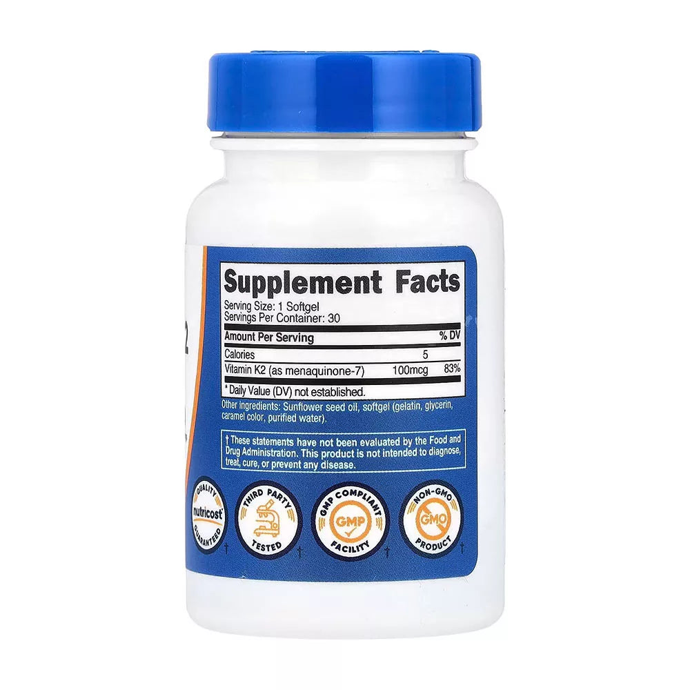 Nutricost Vitamin K2 MK-7 (30 Softgels)