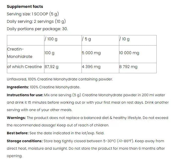 Nutriversum Creatine - BASIC (300 g, Unflavored)