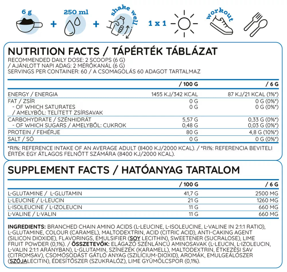 Nutriversum BCAA + GLUTA Sugar Free (360 g, Lime Cola)