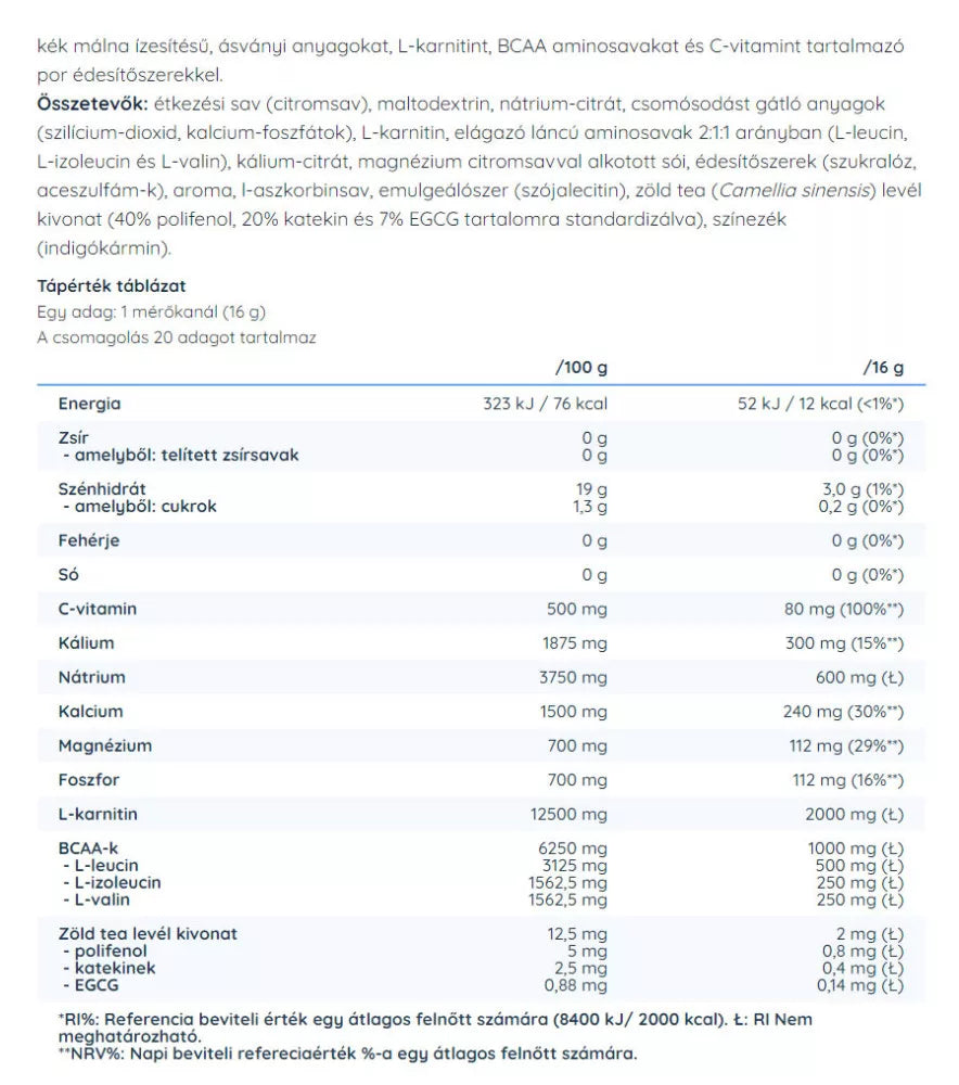 Nutriversum Electrolyte Powder (320 g, Blue Raspberry)