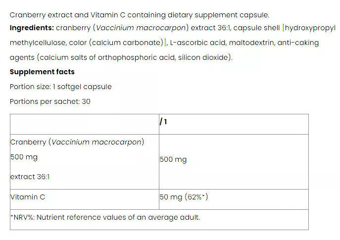Nutriversum Cranberry + C - VITA (30 Capsules)