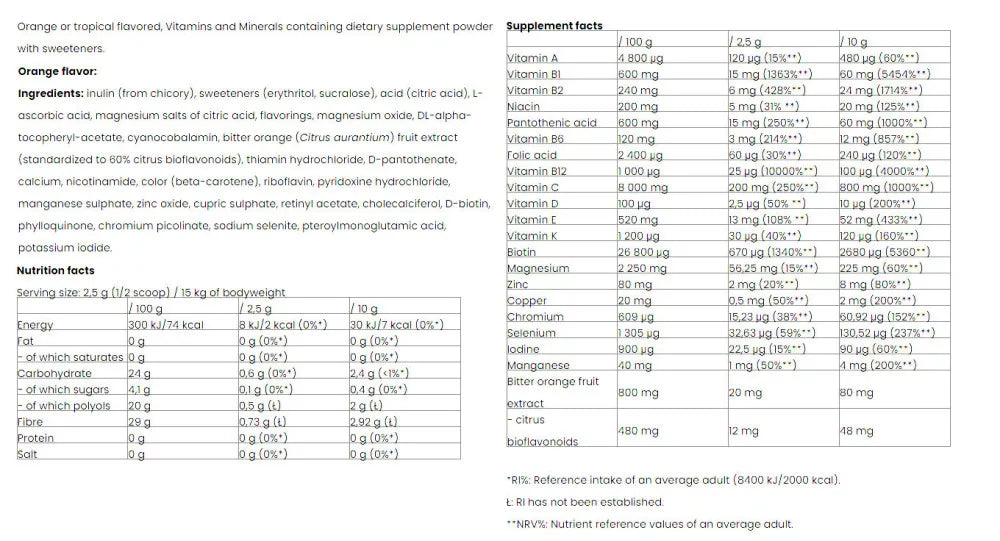 Nutriversum Multi Powder (300 g, Orange)