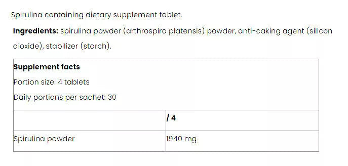 Nutriversum Spirulina - VITA (120 Tablets)