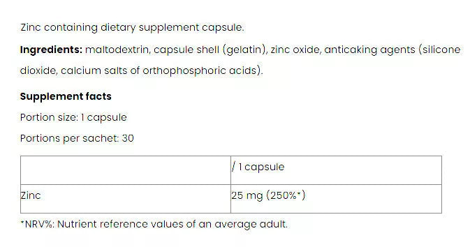 Nutriversum Zinc - VITA (30 Capsules)