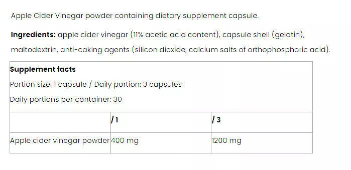 Nutriversum Apple Cider Caps - WOMEN (90 Capsules)